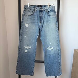 Hudson Jeans Sloane Extreme Baggy Crop Studded Denim new with tags